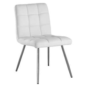 Monarch  White Faux Leather Dining Chair (Set of 2)