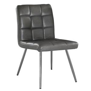 Monarch  Grey Faux Leather Dining Chair (Set of 2)