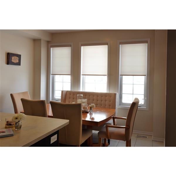 Sun Glow Motorized Privacy Roller Shade with Valance 47-in x 72-in Off-White