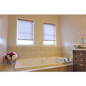 Sun Glow Motorized Privacy Roller Shade with Valance 44-in x 72-in Brown