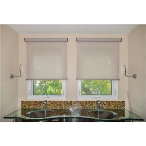 Sun Glow 51-in x 72-in Brown Chainless Woven Roller Shade With Valance
