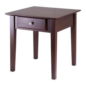 Winsome Wood Rochester 20-in x 20-in Walnut Wood Table