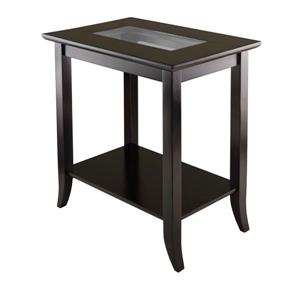 Winsome Wood Genoa 23.94-in x 16.3-in x 25.04-in Espresso Wood Table