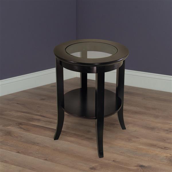 Winsome Wood Genoa 18.47-in x 18.47-in x 22.56-in Espresso Wood Table