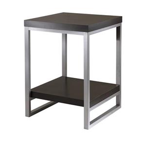 Winsome Wood Jared 18.03-in x 24.49-in Espresso Metal Table