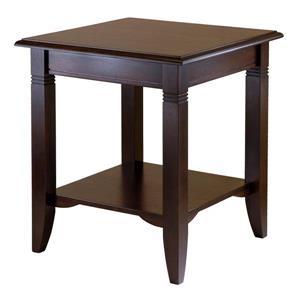 Table Nolan, 20 po x 21,97 po, bois, noyer