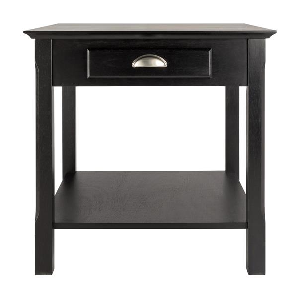 Winsome Wood Timber 21.97-in x 21.97-in Black Wood Table