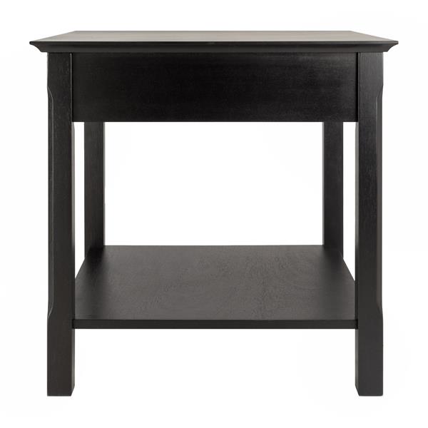 Winsome Wood Timber 21.97-in x 21.97-in Black Wood Table