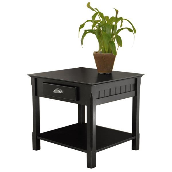 Winsome Wood Timber 21.97-in x 21.97-in Black Wood Table