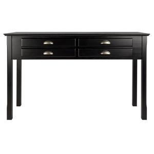 Table Timber, 45,7 po x 47,6 po, bois, noir