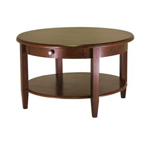 Winsome Wood Concord 30-in x 18-in Antique Walnut Round Coffee Table