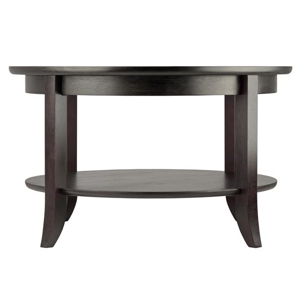 Winsome Wood Genoa Round Coffee Table, Winsome Wood Genoa Round Coffee Table With Glass Top Espresso Finish