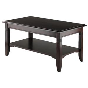 Winsome Wood Nolan 37-in x 18.03-in Wood Cappuccino Finish Shelf Storage Rectangular Coffee Table