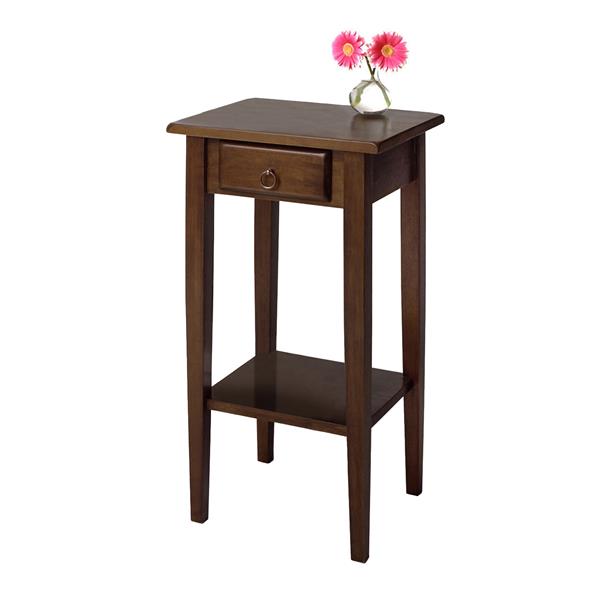 Winsome Wood Regalia 17-in x 29.5-in Walnut Wood Table