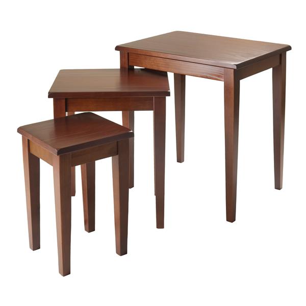 Winsome Wood Regalia 20-in x 21.6-in Walnut Wood Table