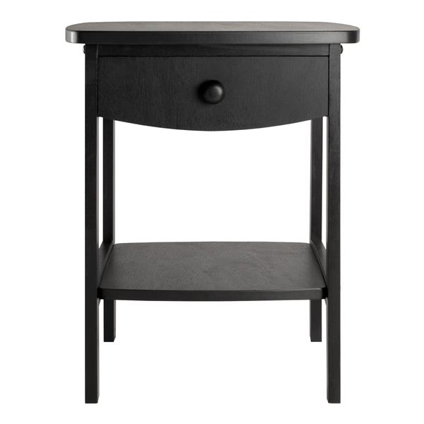 Table Claire, 18,03 po x 22,05 po, bois, noir