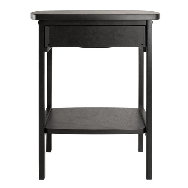 Table Claire, 18,03 po x 22,05 po, bois, noir