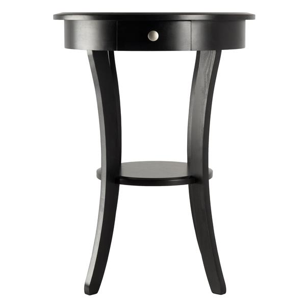 Winsome Wood Sasha 20-in x 27-in Black Wood Table