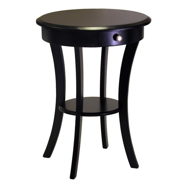 Winsome Wood Sasha 20-in x 27-in Black Wood Table