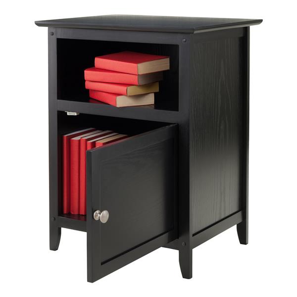 Winsome Wood Henry 18.9-in x 25-in Black Wood End Table