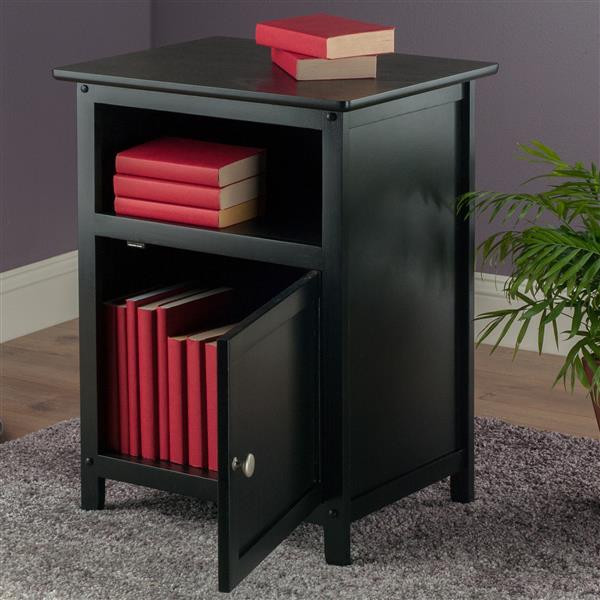 Winsome Wood Henry 18.9-in x 25-in Black Wood End Table