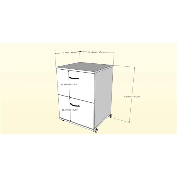 Nexera Essentials Truffle 2-Drawer Mobile Filing Cabinet