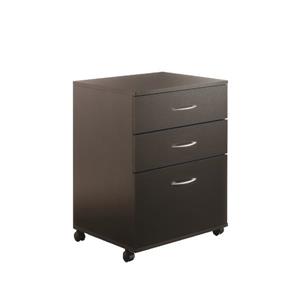 Nexera Essentials Black 3-Drawer Mobile Filing Cabinet