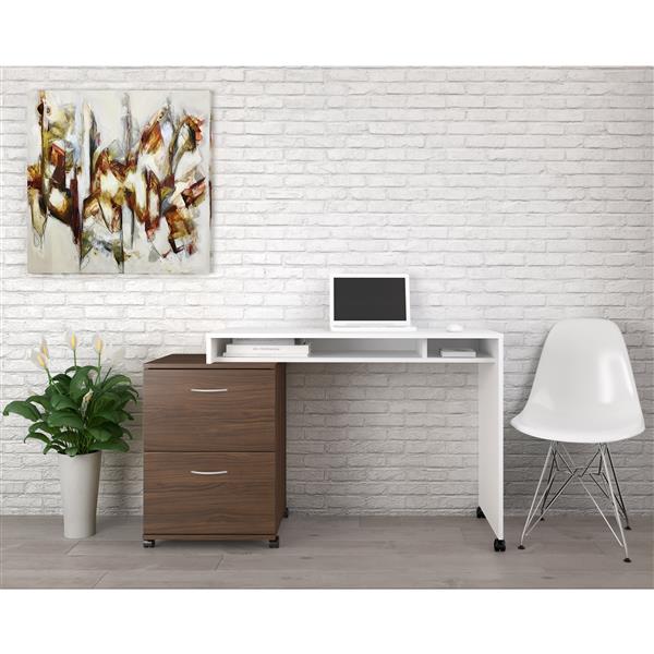 Nexera Ensemble De Bureau A 2 Pieces Essentials Noyer Blanc 400936 Rona