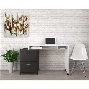 Nexera Essentials White and Black 2-Piece Home Office Set