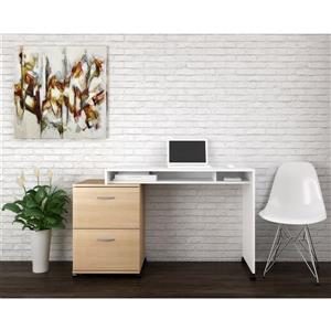 Nexera Essentials Maple and White 2-Piece Home Office Set