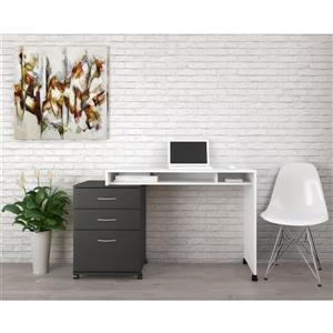 Nexera Essentials White and Black 2-Piece Home Office Set