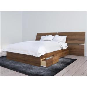 Nexera 2 Piece Walnut Full Bedroom Set with Storage