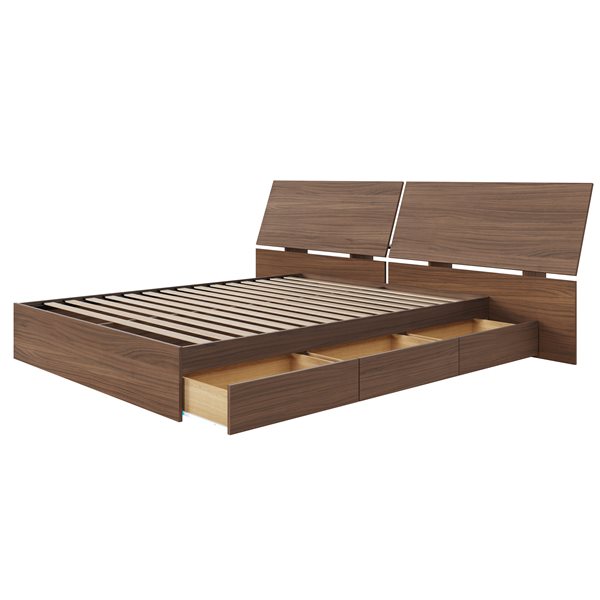 Nexera 2 Piece Walnut Queen Bedroom Set