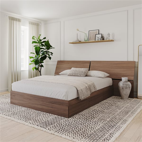 Nexera 2 Piece Walnut Queen Bedroom Set