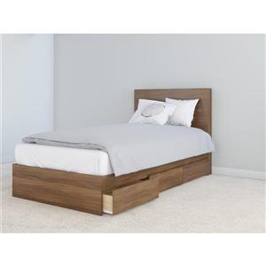 Nexera 2 Piece Walnut Twin Storage Bedroom Set
