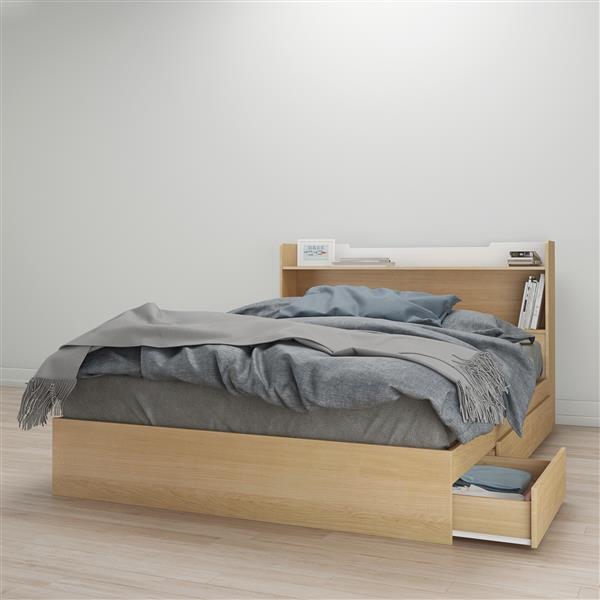 Nexera Nomad 2 Piece Maple And White, Nomad Platform Bed Queen