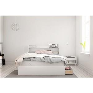 Nexera Aura 3 Piece White Queen Bedroom Set