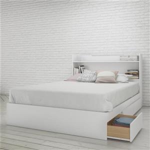 Nexera 2 Piece White Full Bedroom Set with Storage