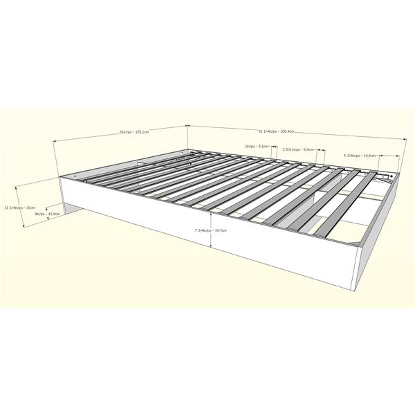 Ens. de chambre à coucher Karibou grand lit, 4 mcx, truffe