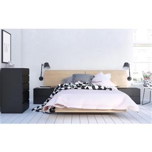 Muse 5 Piece Black and Maple Full Bedroom Set
