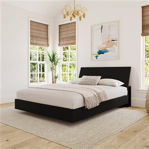 Ens. de chambre à coucher Nexera grand lit, 2 mcx, noir