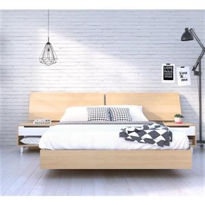 Nexera Nordik 4 Piece Maple and White Queen Bedroom Set