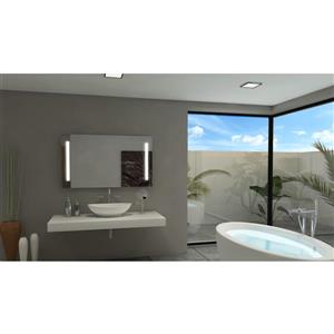 Miroir Verano à éclairage DEL intégré, 48"x 28", 6000 K, 24V