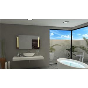 Miroir Verano à éclairage DEL intégré, 48"x 28", 3000 K, 24V