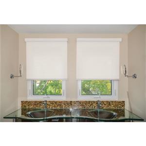 Sun Glow 46-in X 72-in White Chainless Woven Roller Shade With Valance