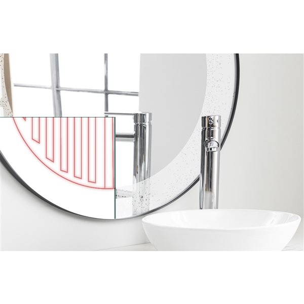 WarmlyYours 25-in x 25-in White Round Mirror Defogger