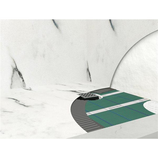 WarmlyYours TempZone™ 5-ft x 2.7-ft 120V Green Shower Mat