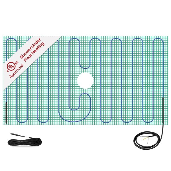 WarmlyYours TempZone™ 5-ft x 2.7-ft 120V Green Shower Mat