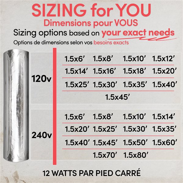WarmlyYours Environ™ 1.5-in x 18-in 120V Aluminum Foil Flex Roll