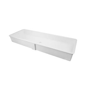 Lavabo encastré à surface solide Sacha, rectangulaire, blanc